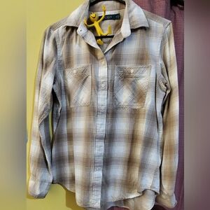 Ralph Lauren Women's Flannel Pattern Button Down Shirt